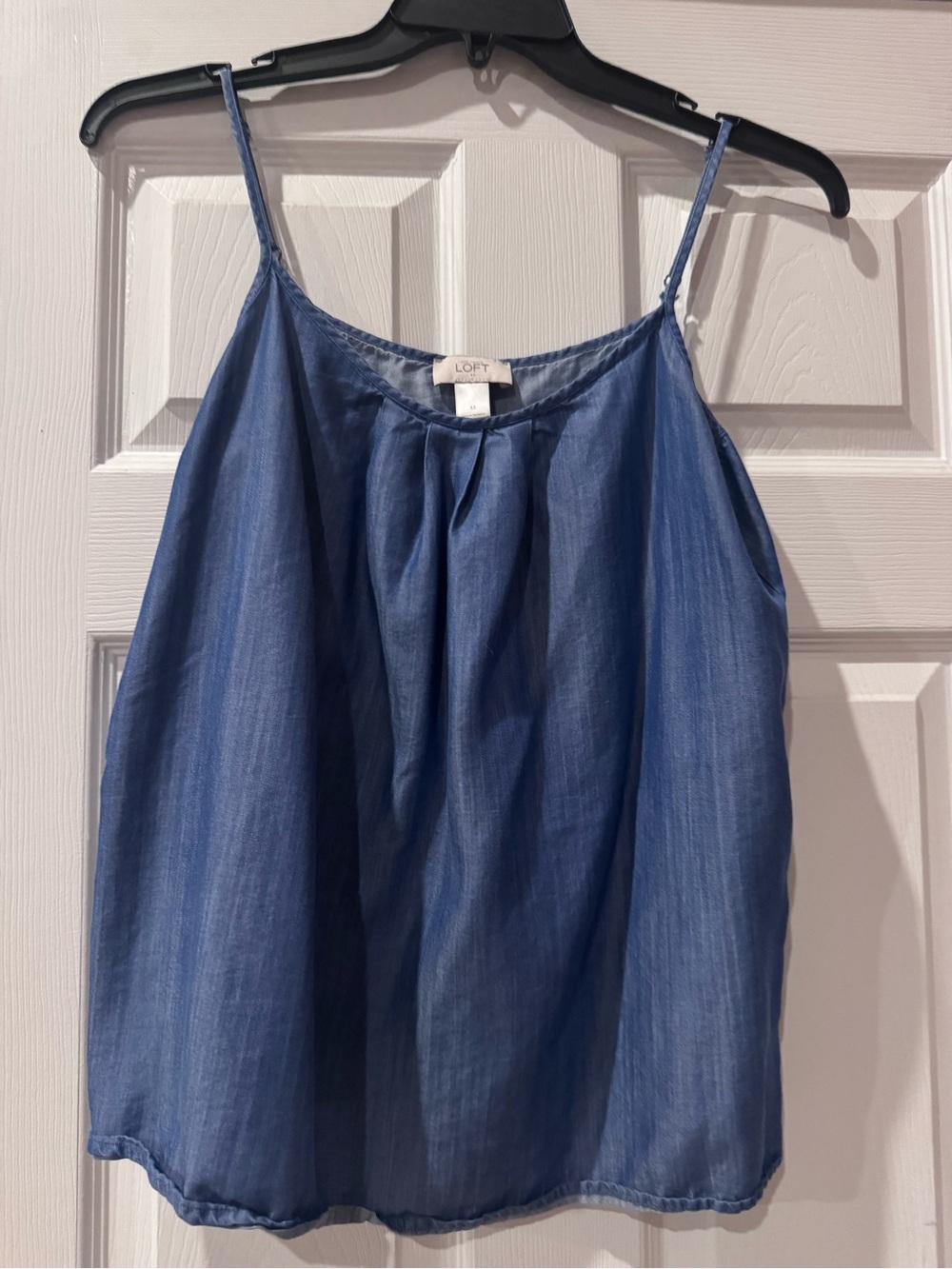 LOFT Blue Chambray Spaghetti-Strap Camisole